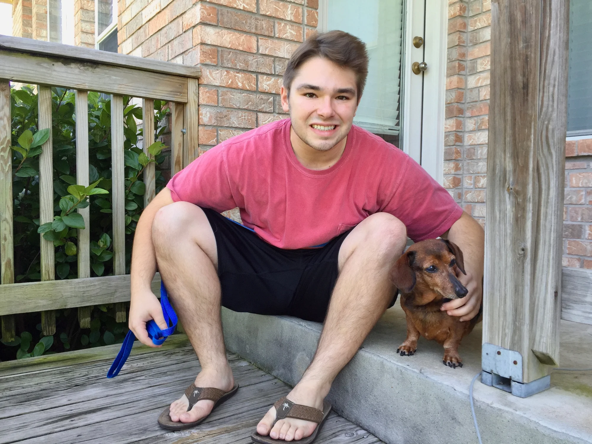 Austin with his dachshund Blaze